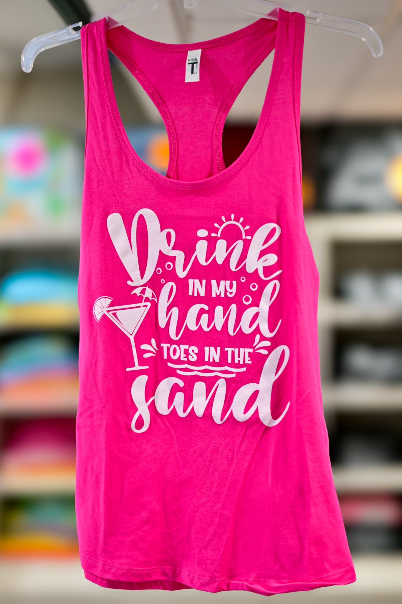 Drink In My Hand, Toes In The Sand - Women's Pink Tank Top